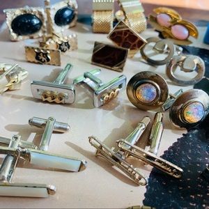 ESTATE large cuff link money clip tie clip lot